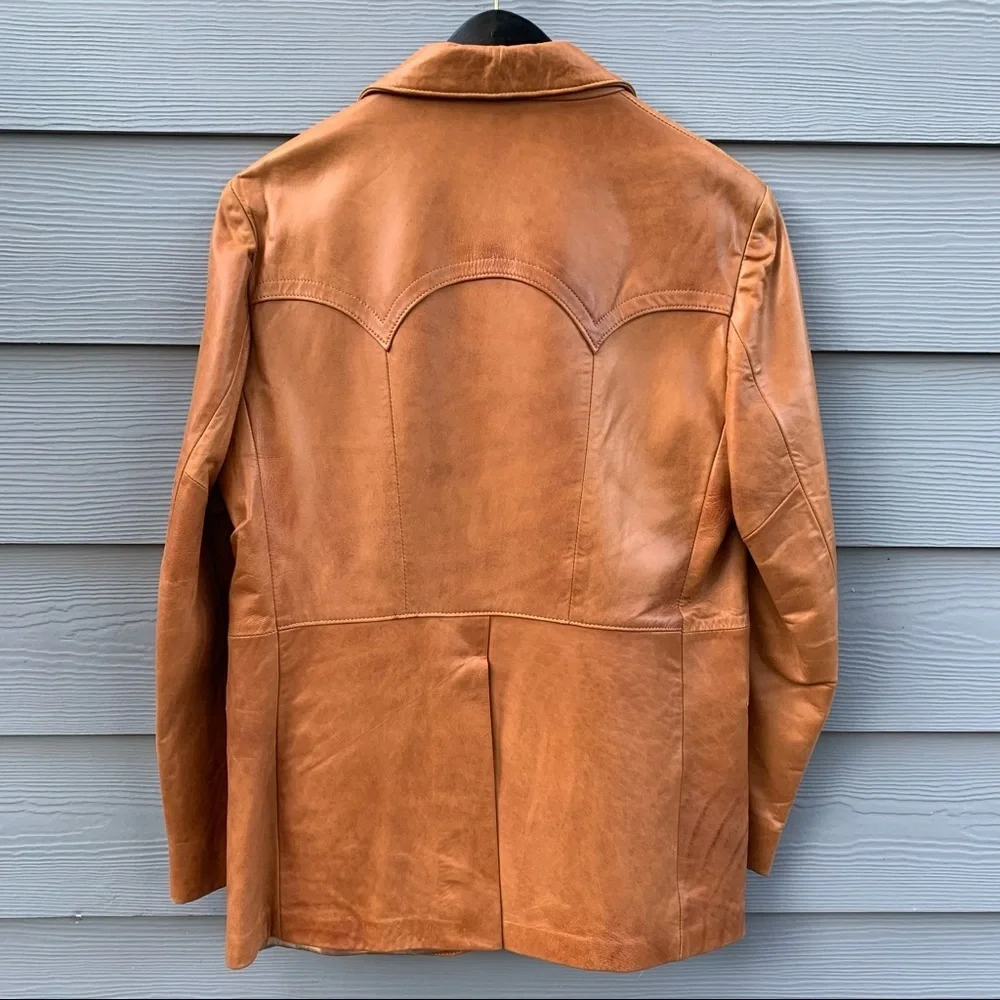 Kenny Rogers by Robert Lewis soft lambskin leather jacket coat size 44